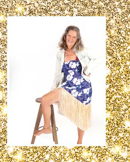 Gemustertes Fransenkleid