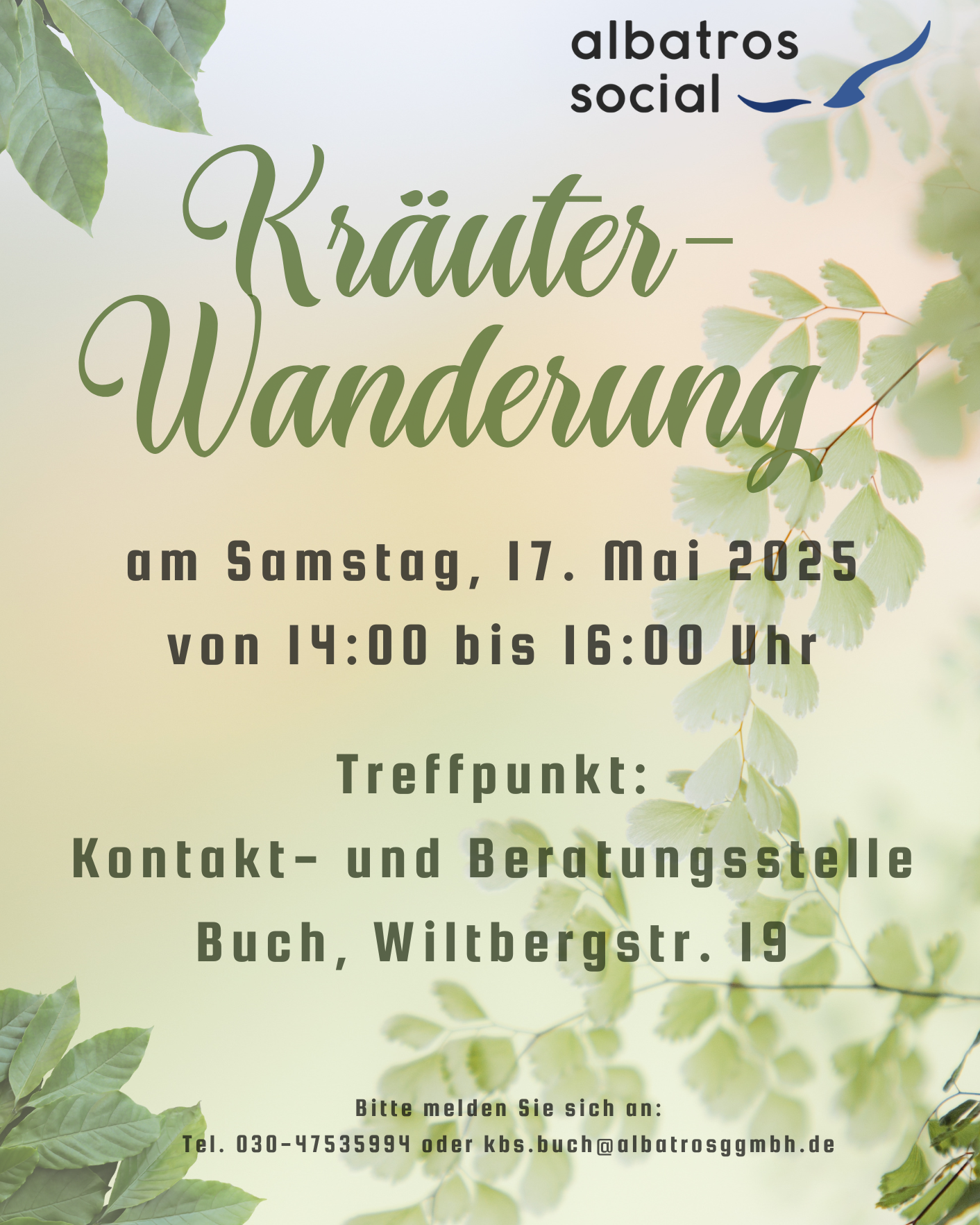Einladung zur Kräuterwanderung am 17.05.25 von 14 bis 17 Uhr