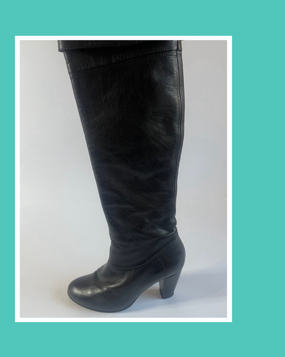 Schwarze Overkneestiefel