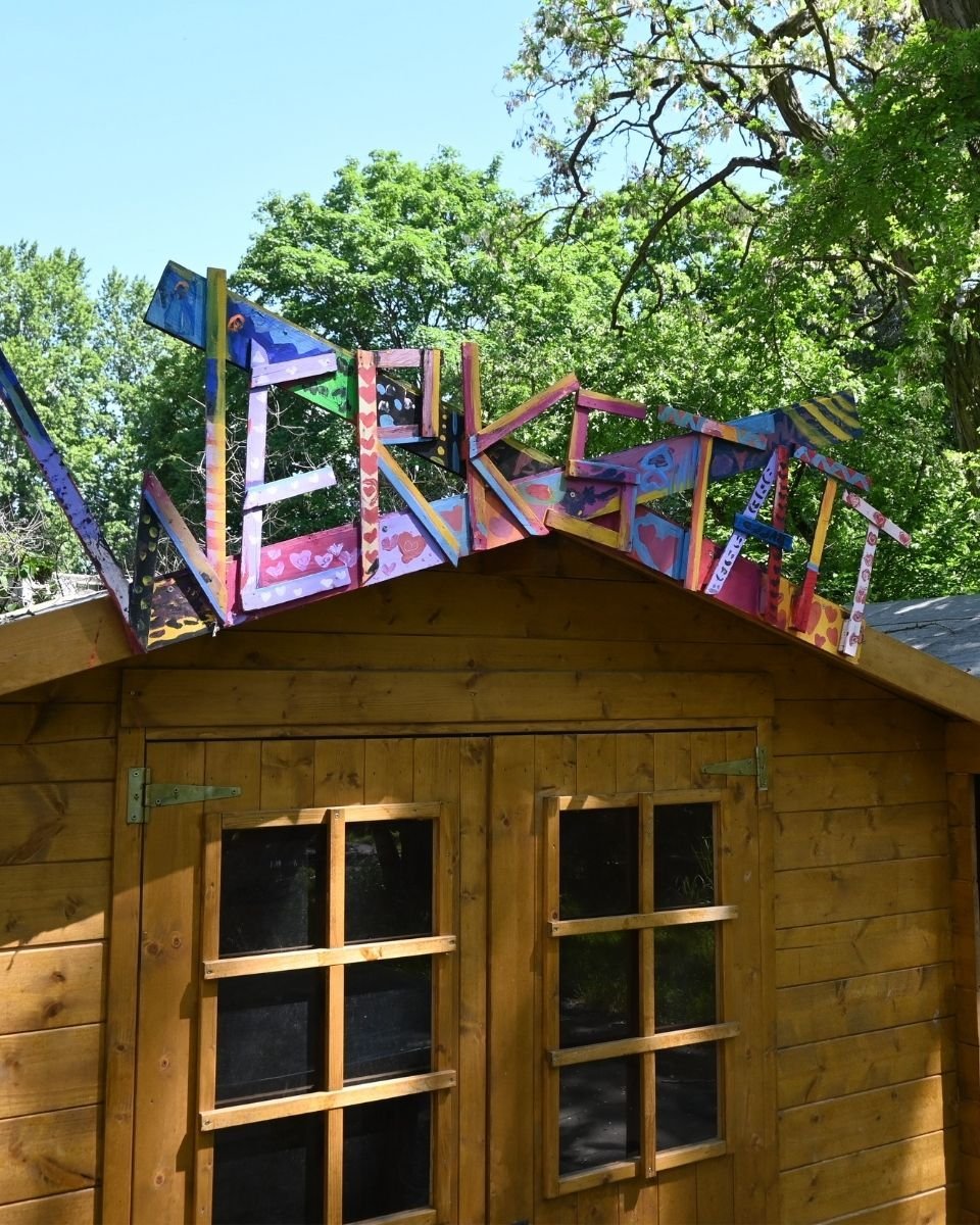 Unsere Holzwerkstatt im Garten